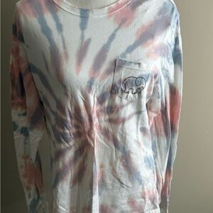 NWT ivory Ella Tie-Dye Long Sleeve Pocket Tee size medium